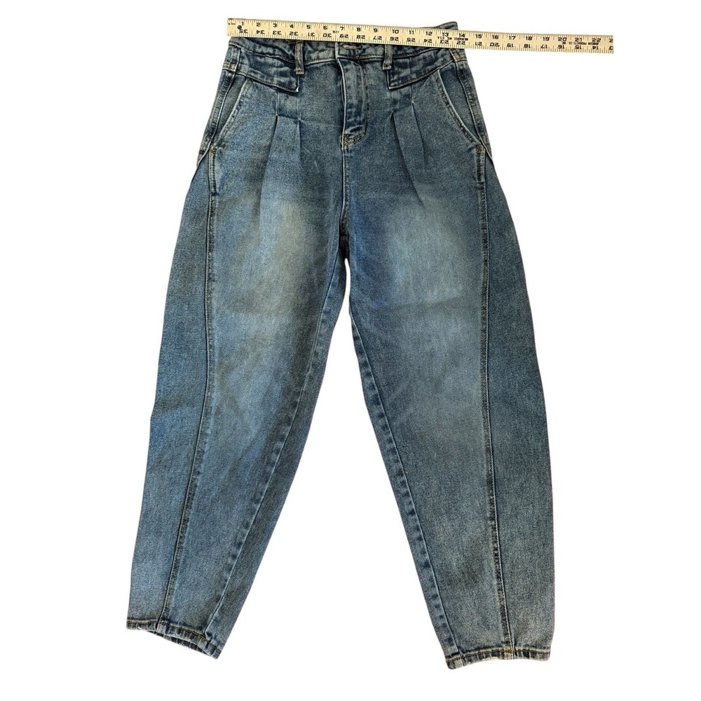 SO Womens Super Hi Rise Balloon Jeans Size 9 Blue Denim Tapered Relaxed Pants